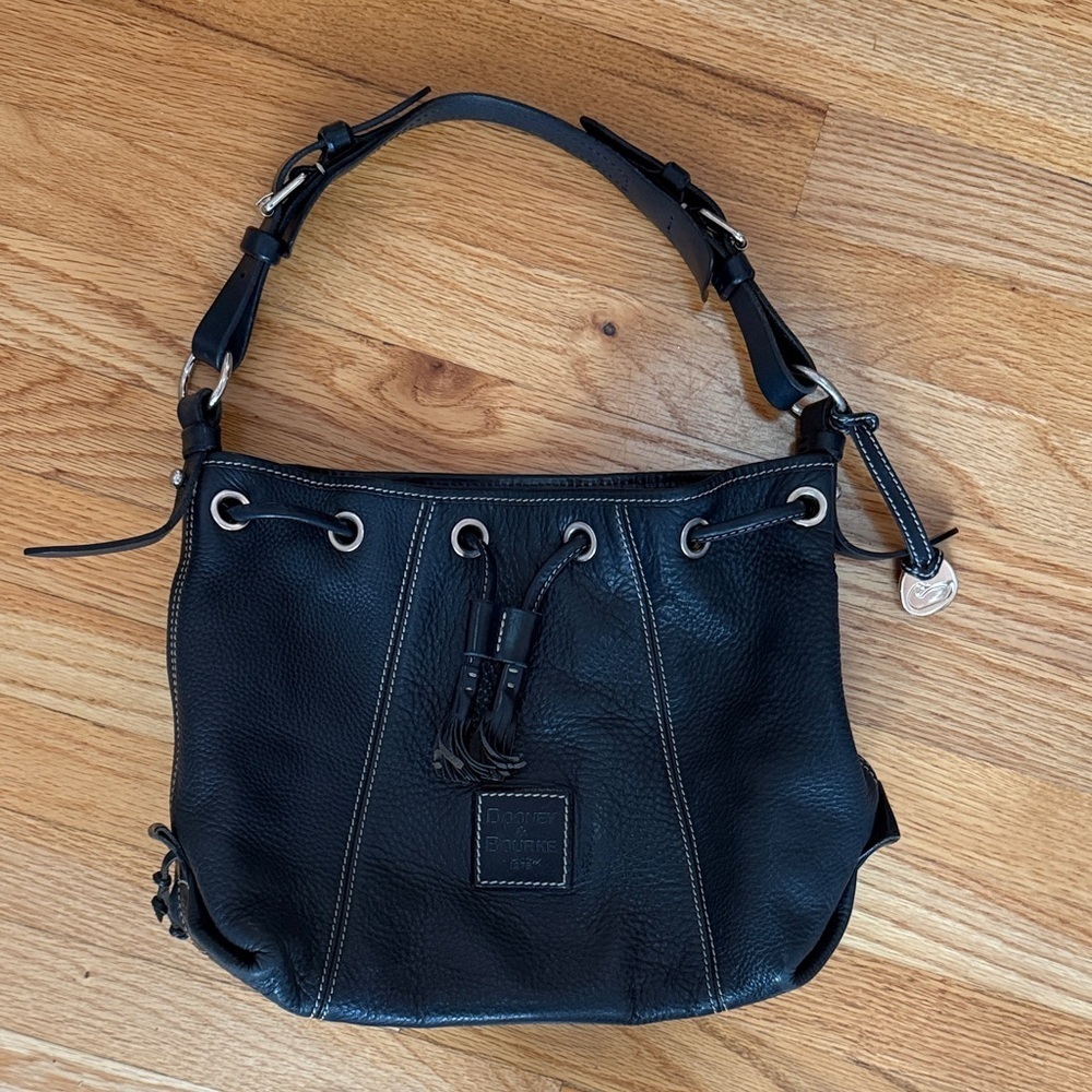 Vintage Dooney & Bourke Black Leather Shoulder Bag